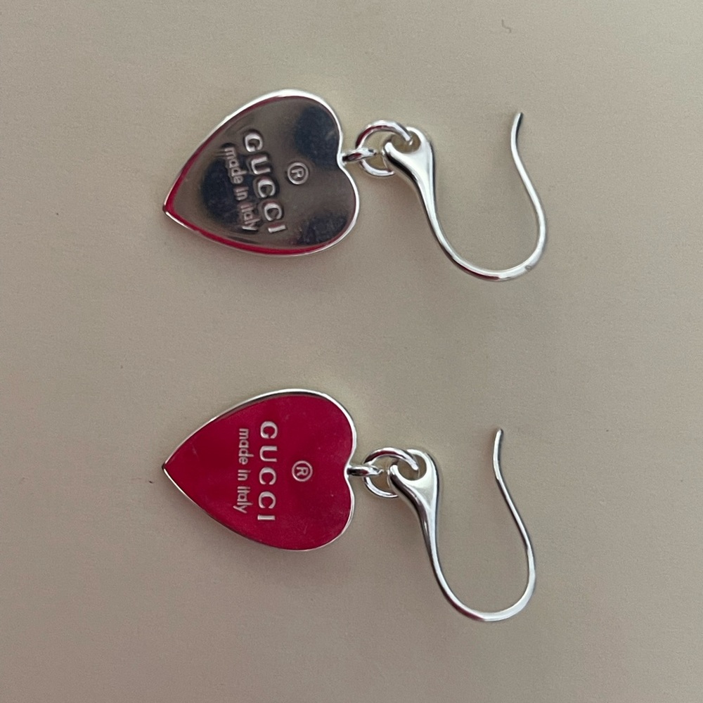 Gucci heart earrings brand new with box dust bag and book